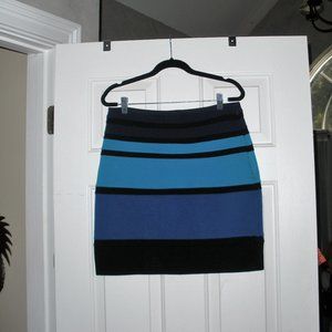 Express stripped skirt SZ 6 blue/turquoise/ black Bodycon